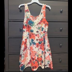 Flowered cream dress